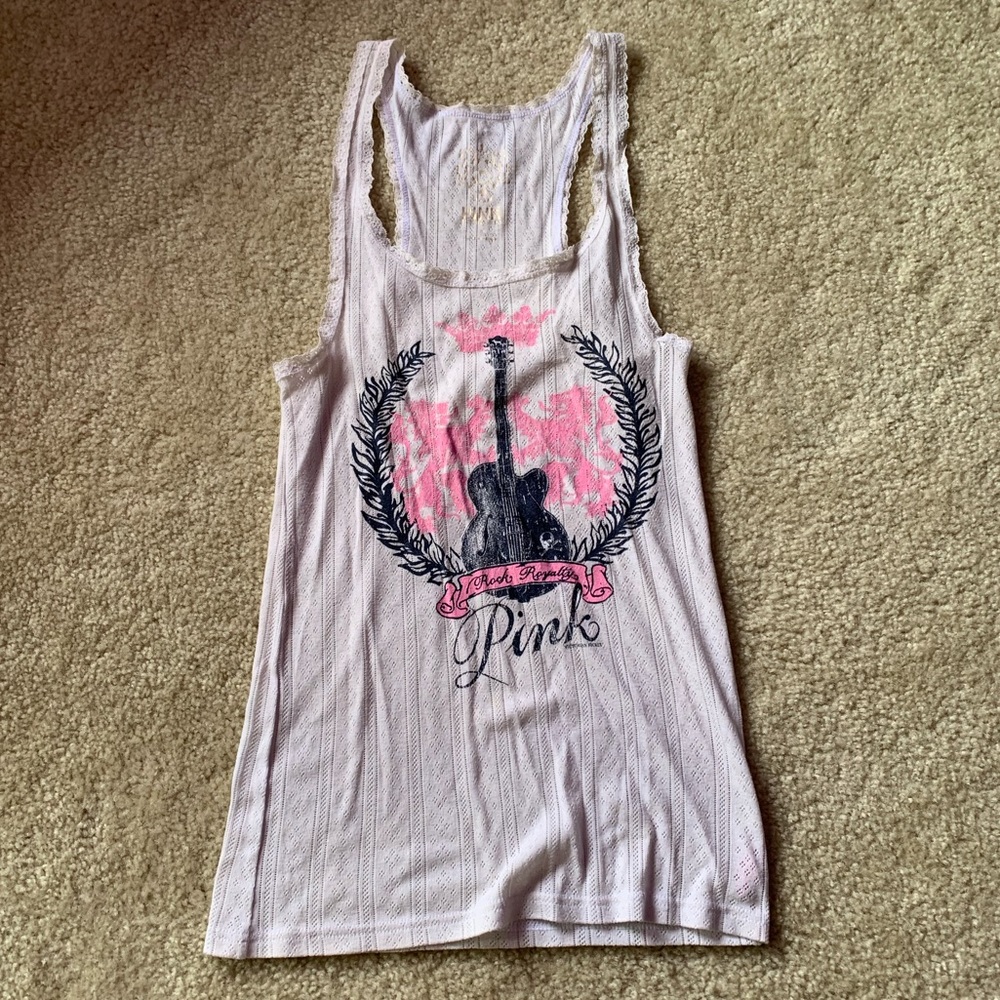 PINK VS white rock royalty tank top
